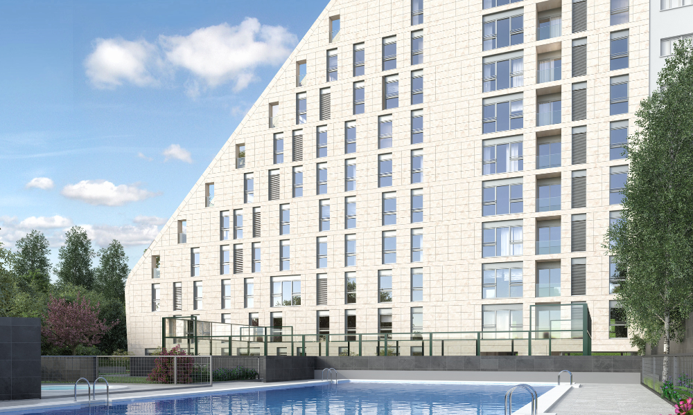 Moderno bloque de viviendas