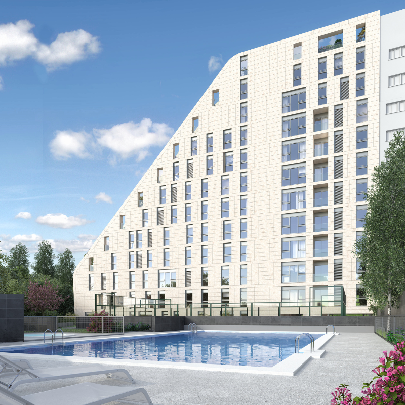 Edificio de obra nueva de viviendas