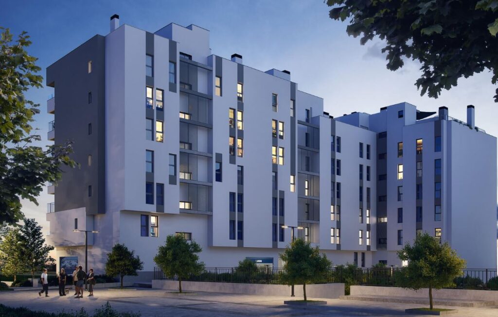 Moderno bloque de viviendas de obra nueva